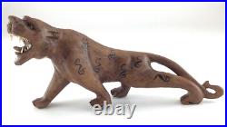 Vintage Carved Wooden Chinese Oriental Tiger Statue Figure Q632