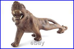 Vintage Carved Wooden Chinese Oriental Tiger Statue Figure Q632