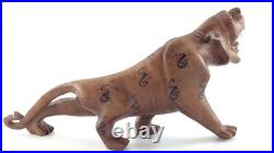 Vintage Carved Wooden Chinese Oriental Tiger Statue Figure Q632