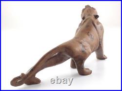 Vintage Carved Wooden Chinese Oriental Tiger Statue Figure Q632