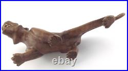 Vintage Carved Wooden Chinese Oriental Tiger Statue Figure Q632