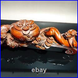 Vintage Carved Wooden Home Decor Dragon Wood Carving Sculpture Room Statue Ruyi Vintage Carved Wooden Home Decor Dragon Wood Carving Sculpture Room Statue Ruyi