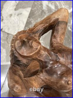 Vintage Carved Wooden Sculpture Lady Leaning Back Free Vintage Carved Wooden Sculpture Lady Leaning Back Free