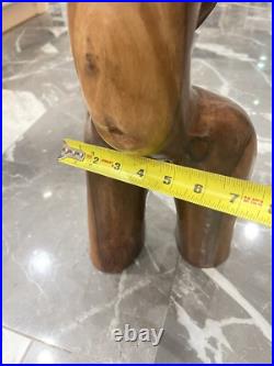 Vintage Carved Wooden Sculpture Lady Leaning Back Free