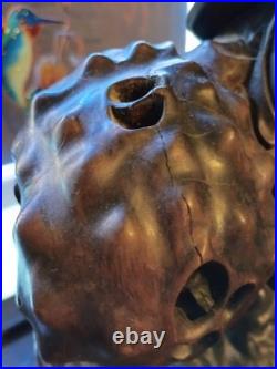Vintage Chinese Art Carved Wooden Sculpture Boy Riding Water Buffalo Signed