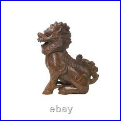 Vintage Chinese Boxwood Carved Kirin Fengshui Figure GB329
