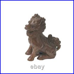 Vintage Chinese Boxwood Carved Kirin Fengshui Figure GB329
