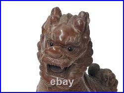 Vintage Chinese Boxwood Carved Kirin Fengshui Figure GB329