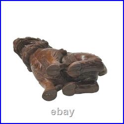 Vintage Chinese Boxwood Carved Kirin Fengshui Figure GB329