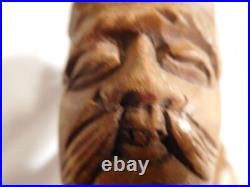 Vintage Chinese Carved Wood Asian Man with Backpack