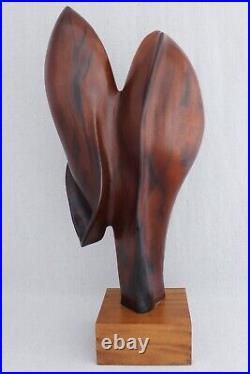 Vintage Ellis Watkins Abstract Myrtle Wood Carving Sculpture 27¼