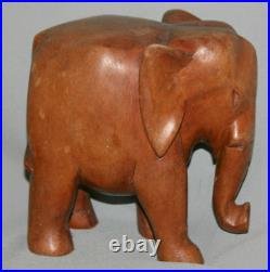 Vintage European Hand Made Carving Wood Elephant Figurine