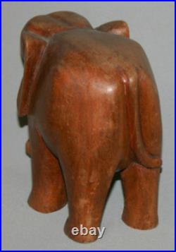 Vintage European Hand Made Carving Wood Elephant Figurine