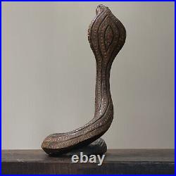 Vintage Folk Art Hand Carved Wood Cobra
