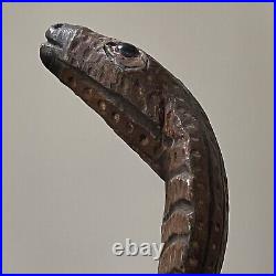 Vintage Folk Art Hand Carved Wood Cobra