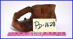 Vintage Folk Art Whimsical Wood Carving Boot shoe Mice Rodents house