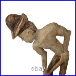 Vintage Folk Art Wood Carving Statue Sculpture African Farmers Haitian Haiti Vintage Folk Art Wood Carving Statue Sculpture African Farmers Haitian Haiti