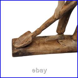 Vintage Folk Art Wood Carving Statue Sculpture African Farmers Haitian Haiti Vintage Folk Art Wood Carving Statue Sculpture African Farmers Haitian Haiti