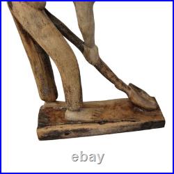 Vintage Folk Art Wood Carving Statue Sculpture African Farmers Haitian Haiti Vintage Folk Art Wood Carving Statue Sculpture African Farmers Haitian Haiti