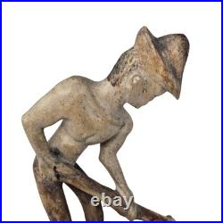 Vintage Folk Art Wood Carving Statue Sculpture African Farmers Haitian Haiti Vintage Folk Art Wood Carving Statue Sculpture African Farmers Haitian Haiti