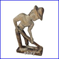 Vintage Folk Art Wood Carving Statue Sculpture African Farmers Haitian Haiti Vintage Folk Art Wood Carving Statue Sculpture African Farmers Haitian Haiti