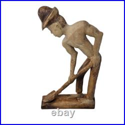 Vintage Folk Art Wood Carving Statue Sculpture African Farmers Haitian Haiti Vintage Folk Art Wood Carving Statue Sculpture African Farmers Haitian Haiti