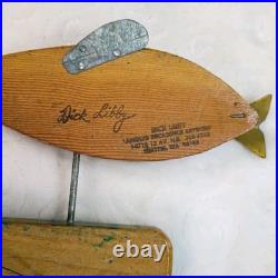 Vintage Folk Art Wood Sculpture Fish by Dick Libby Dickinson's Weathervane 683 Vintage Folk Art Wood Sculpture Fish by Dick Libby Dickinson's Weathervane 683