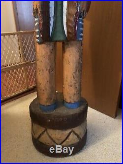 Vintage Frank Gallagher Cigar Store Indian 5 Tall Wood Carved Cheers TV Show