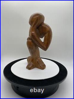 Vintage Free Form Modernist Wood Sculpture Thinker Man Minimalist Style Vintage Free Form Modernist Wood Sculpture Thinker Man Minimalist Style