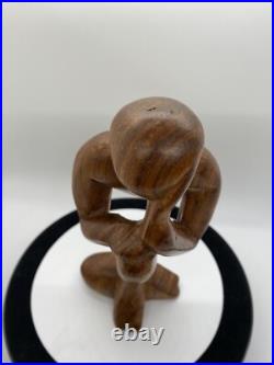 Vintage Free Form Modernist Wood Sculpture Thinker Man Minimalist Style Vintage Free Form Modernist Wood Sculpture Thinker Man Minimalist Style