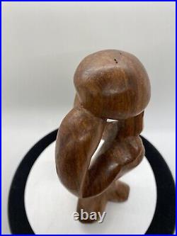 Vintage Free Form Modernist Wood Sculpture Thinker Man Minimalist Style Vintage Free Form Modernist Wood Sculpture Thinker Man Minimalist Style