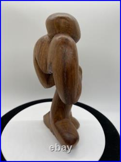 Vintage Free Form Modernist Wood Sculpture Thinker Man Minimalist Style Vintage Free Form Modernist Wood Sculpture Thinker Man Minimalist Style