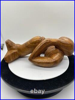 Vintage Free Form Modernist Wood Sculpture Thinker Man Minimalist Style Vintage Free Form Modernist Wood Sculpture Thinker Man Minimalist Style