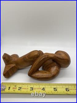 Vintage Free Form Modernist Wood Sculpture Thinker Man Minimalist Style Vintage Free Form Modernist Wood Sculpture Thinker Man Minimalist Style