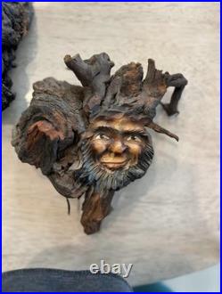 Vintage Germany Wood Spirit Sculpture Wood Carving Figure