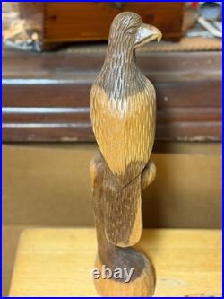 Vintage H. Nassau 1982 Hand Carved Wood Eagle Hawk Sculpture Signed 82 Vintage H. Nassau 1982 Hand Carved Wood Eagle Hawk Sculpture Signed 82