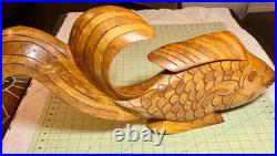 Vintage Haitian Hand-Carved Mahogany Fish Sculpture 22 Folk Art Mid-Century Vintage Haitian Hand-Carved Mahogany Fish Sculpture 22 Folk Art Mid-Century