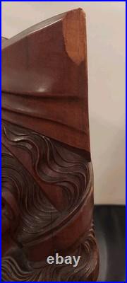 Vintage Hand-Carved Balinese Teak Bust Sculpture, Klung Kung