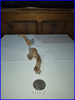 Vintage Hand Carved Driftwood Carving Shore Bird wire legs Sculpture SC