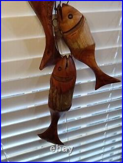 Vintage Hand Carved Driftwood Fish Wall Hanging Sculpture Folk Art R Brandt 96