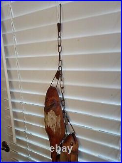 Vintage Hand Carved Driftwood Fish Wall Hanging Sculpture Folk Art R Brandt 96