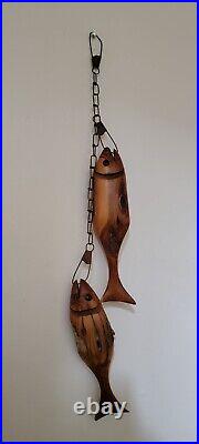 Vintage Hand Carved Driftwood Fish Wall Hanging Sculpture Folk Art RBrandt 96