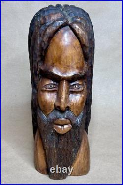 Vintage Hand-Carved Dual-Head Rastafarian Bust Jamaica 1970s Rare Folk Art Vintage Hand-Carved Dual-Head Rastafarian Bust Jamaica 1970s Rare Folk Art