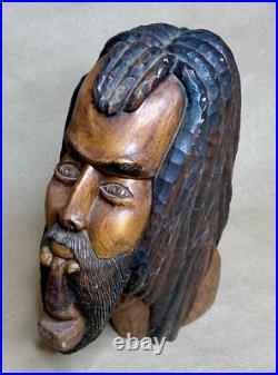 Vintage Hand-Carved Dual-Head Rastafarian Bust Jamaica 1970s Rare Folk Art Vintage Hand-Carved Dual-Head Rastafarian Bust Jamaica 1970s Rare Folk Art