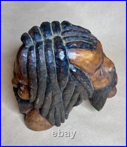 Vintage Hand-Carved Dual-Head Rastafarian Bust Jamaica 1970s Rare Folk Art Vintage Hand-Carved Dual-Head Rastafarian Bust Jamaica 1970s Rare Folk Art
