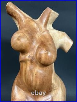 Vintage Hand Carved Female Torso Body Sculpture
