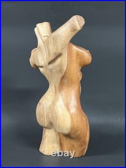 Vintage Hand Carved Female Torso Body Sculpture