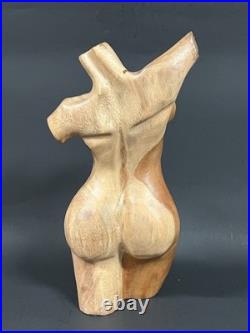 Vintage Hand Carved Female Torso Body Sculpture