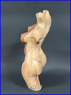 Vintage Hand Carved Female Torso Body Sculpture
