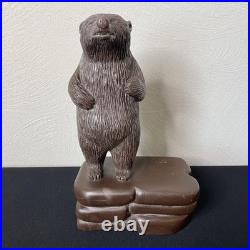 Vintage Hand Carved Folk / Outsider Art Brown Bear Sculpture Signed Melfi 1985 Vintage Hand Carved Folk / Outsider Art Brown Bear Sculpture Signed Melfi 1985